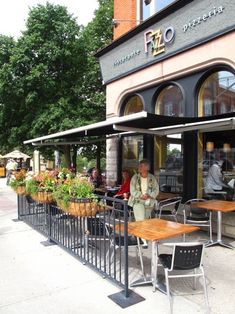 The patio at Pazzo Stratford.