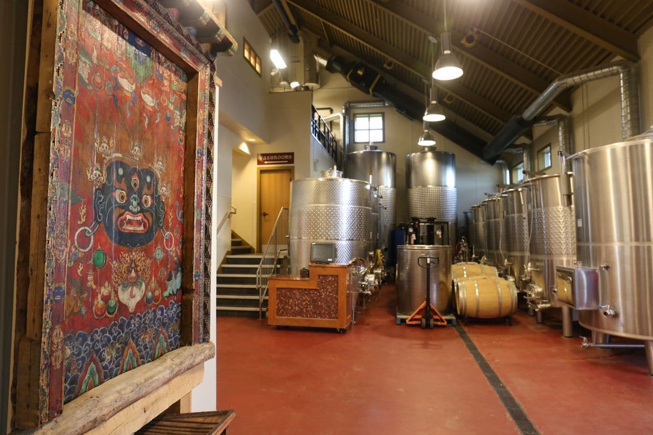 Take a tour of Luckett Vineyard's wine production facility. 