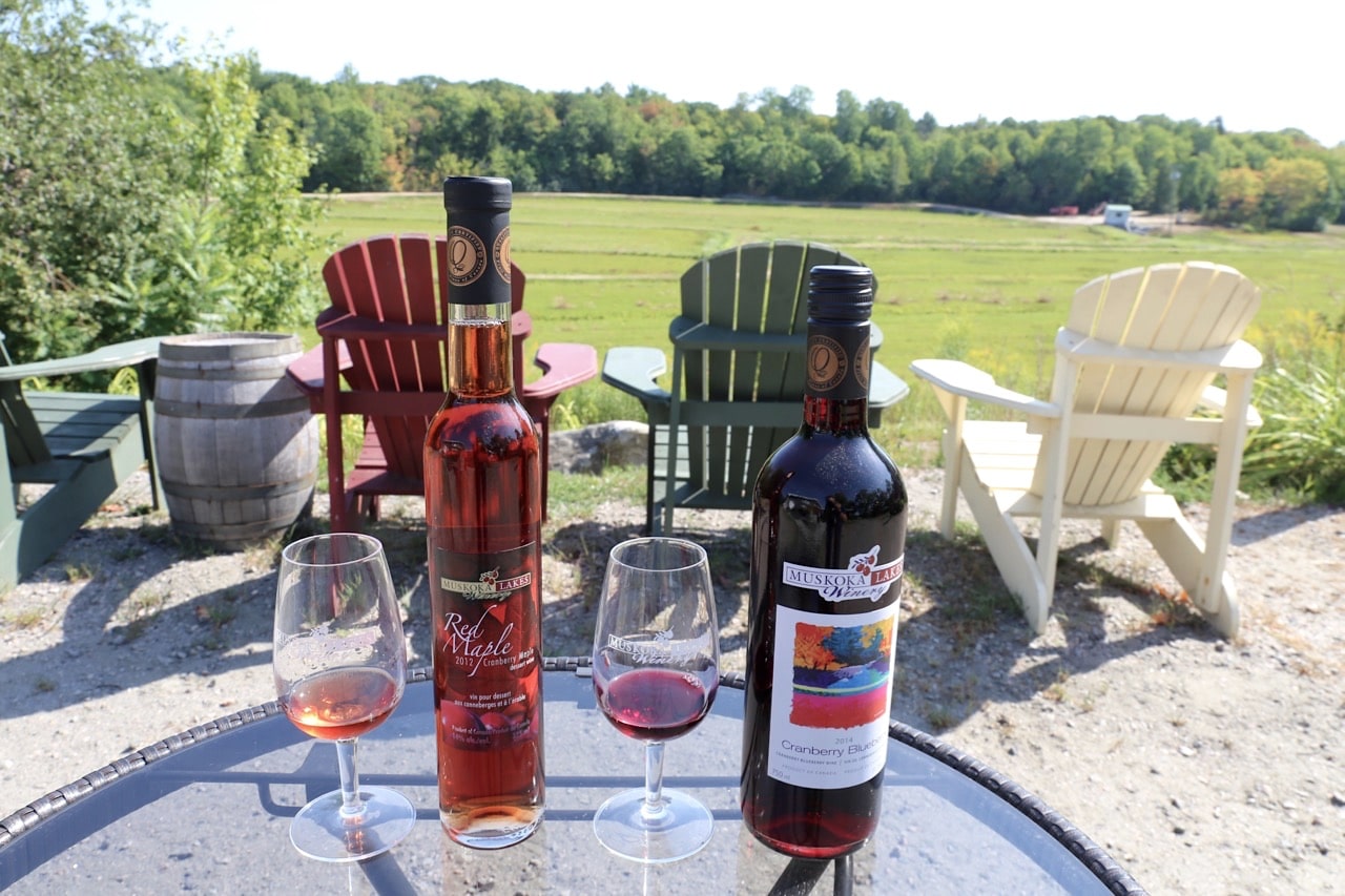 Sample local cranberry products at Muskoka Lakes Winery.