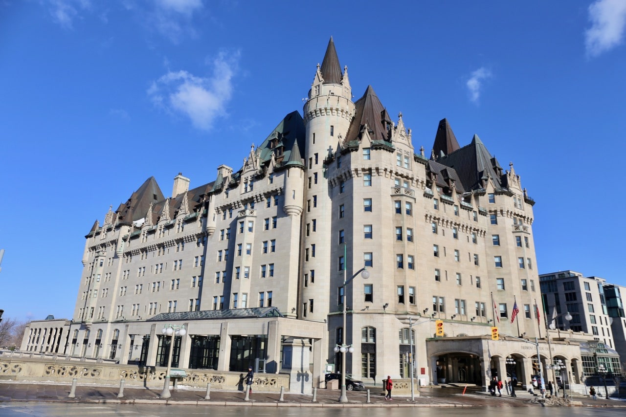Fairmont Ottawa appears like a stately castle in Canada's capital.
