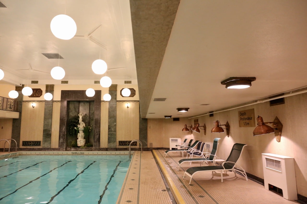 Stunning art deco swimming pool at Fairmont Ottawa.