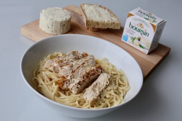 Garlic Boursin and Lemon Linguini with Grilled Chicken and Gruyere Recipe