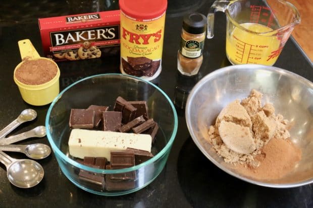 Preparing Cinnamon Babka and Chocolate Babka fillings. 