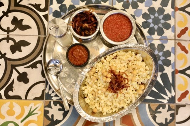 Koshari, Egypt's national dish, is perfect for sharing with friends. 