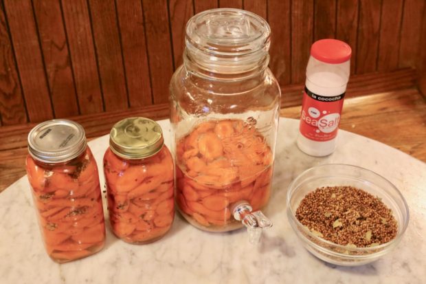 Raw carrots waiting for the fermentation process to begin.
