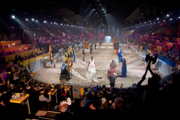 The jousting arena at Medieval Times Toronto.