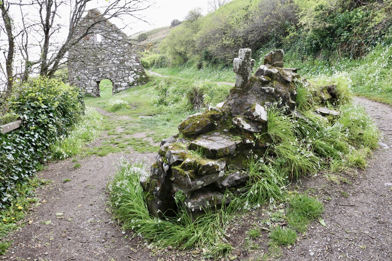 Ardmore Cliff Walk begins at the ruins of St. Declan's Well and Church. 
