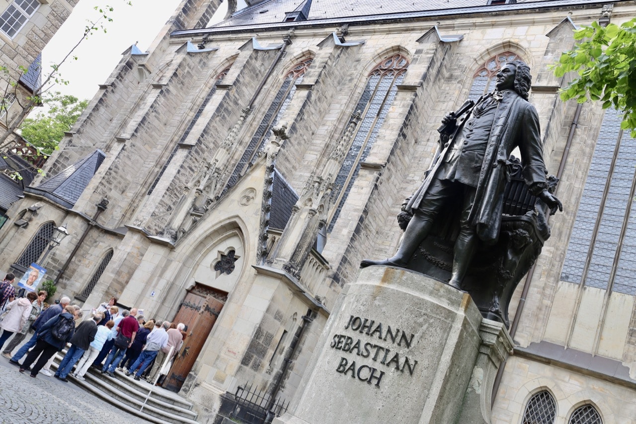 Classical music fans line up at St. Thomas Church in gay Leipzig.