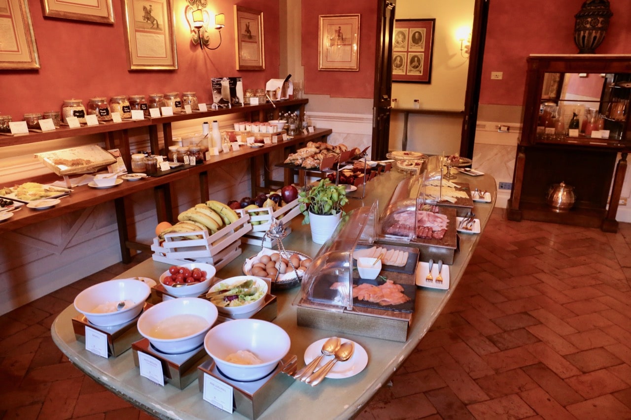 Guests at Grand Hotel Continental Siena enjoy a Tuscan brunch buffet each morning.