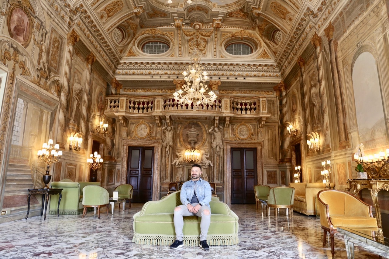 The jaw-dropping Salone delle Feste at Grand Hotel Continental Siena.