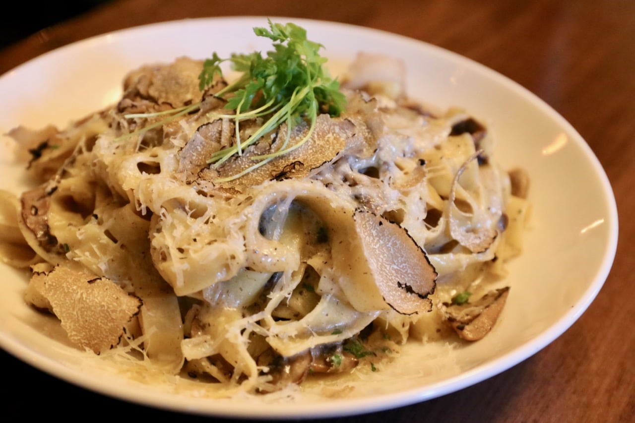 Maison Selby's Tagliatelle features shaved black truffle and cepes.