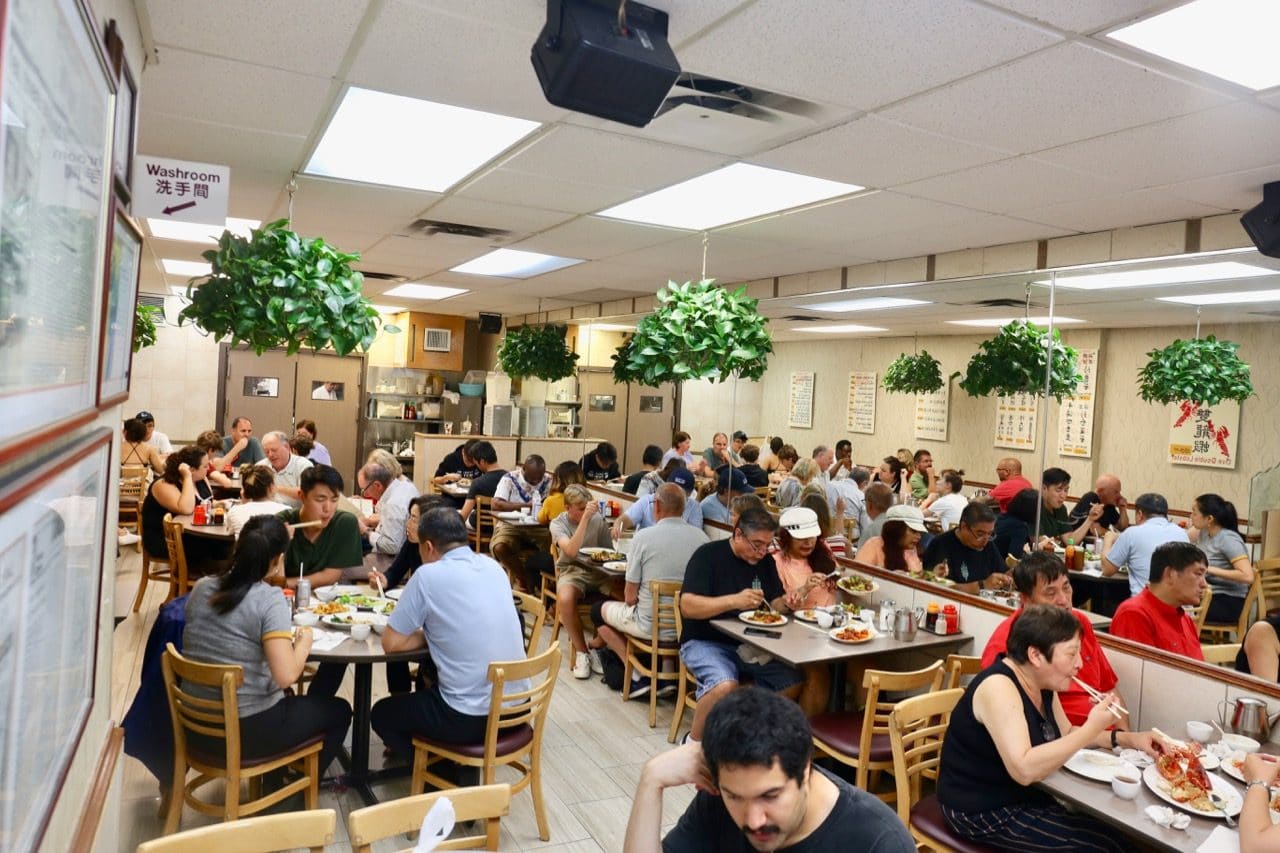 The bustling dining room at Swatow Chinese restaurant in Toronto.