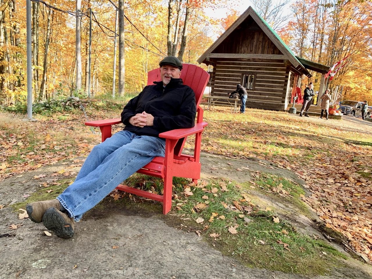 After hiking to Dorset Tower relax on a Muskoka Chair or visit the log cabin gift shop.