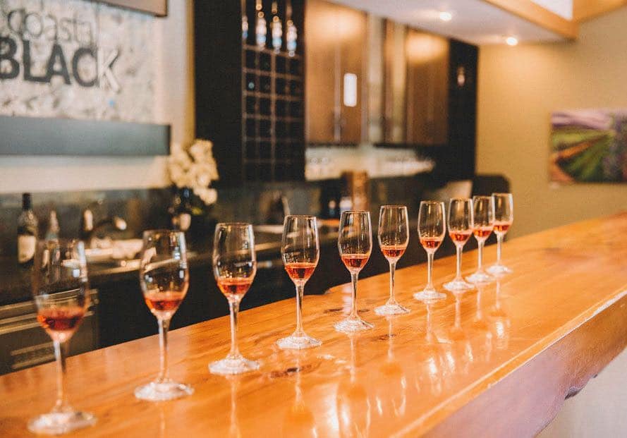 Vancouver Island Wines enjoyed at the tasting room at Coastal Black Estate Winery.