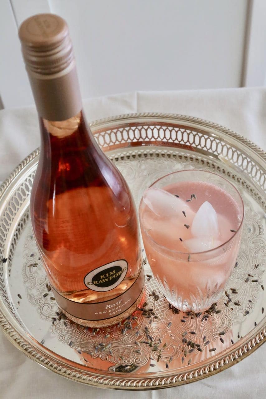 Quench your thirst on an ice cold glass of Rosé Lavender Lemonade.