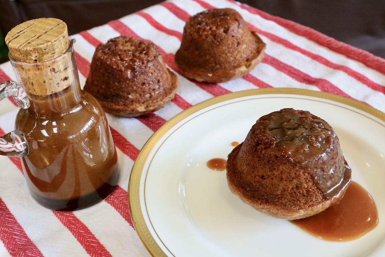 Serve Banana and Date Muffins with homemade English Toffee Sauce.
