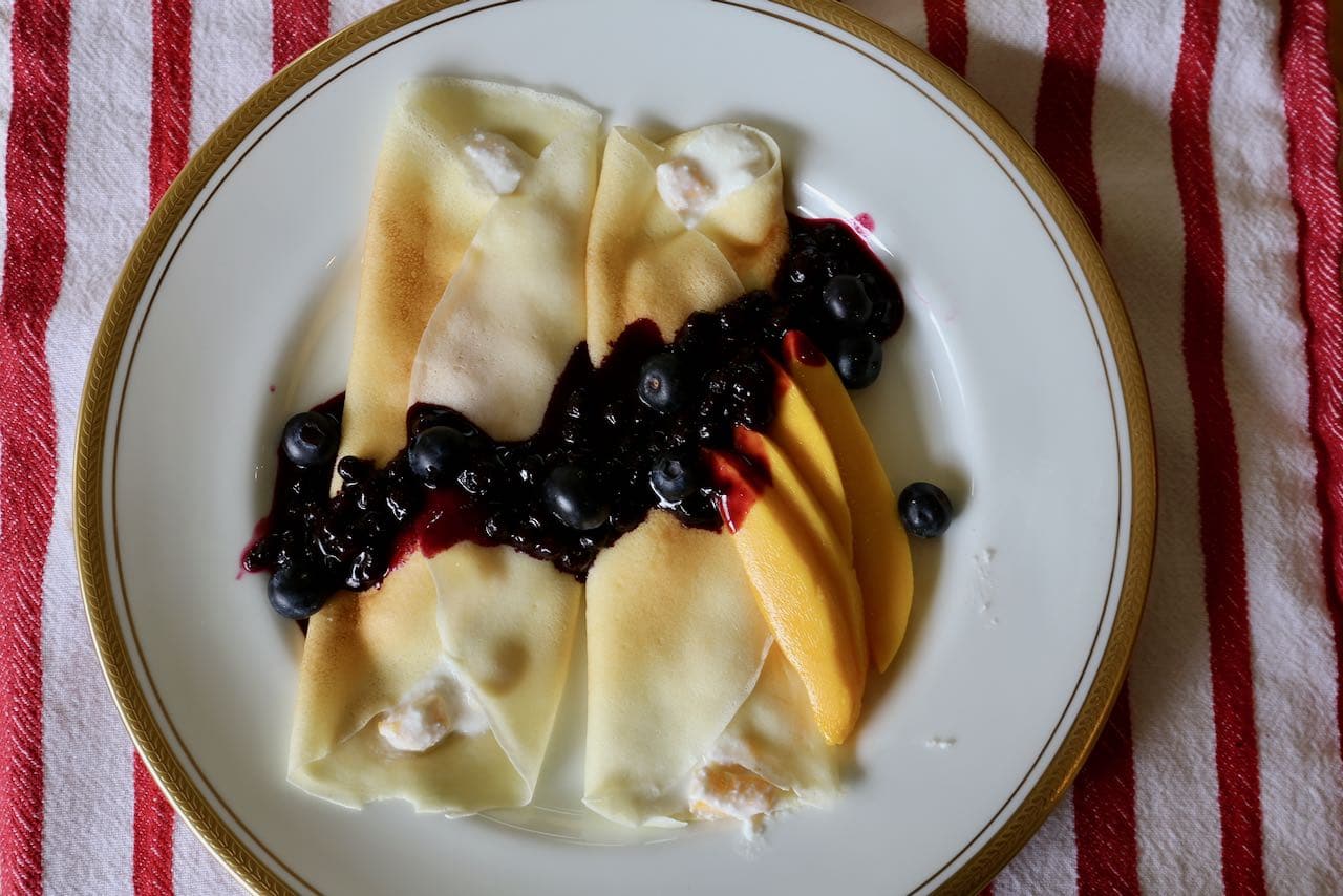 Crepes with coconut flour served like blintzes are a perfect brunch idea.