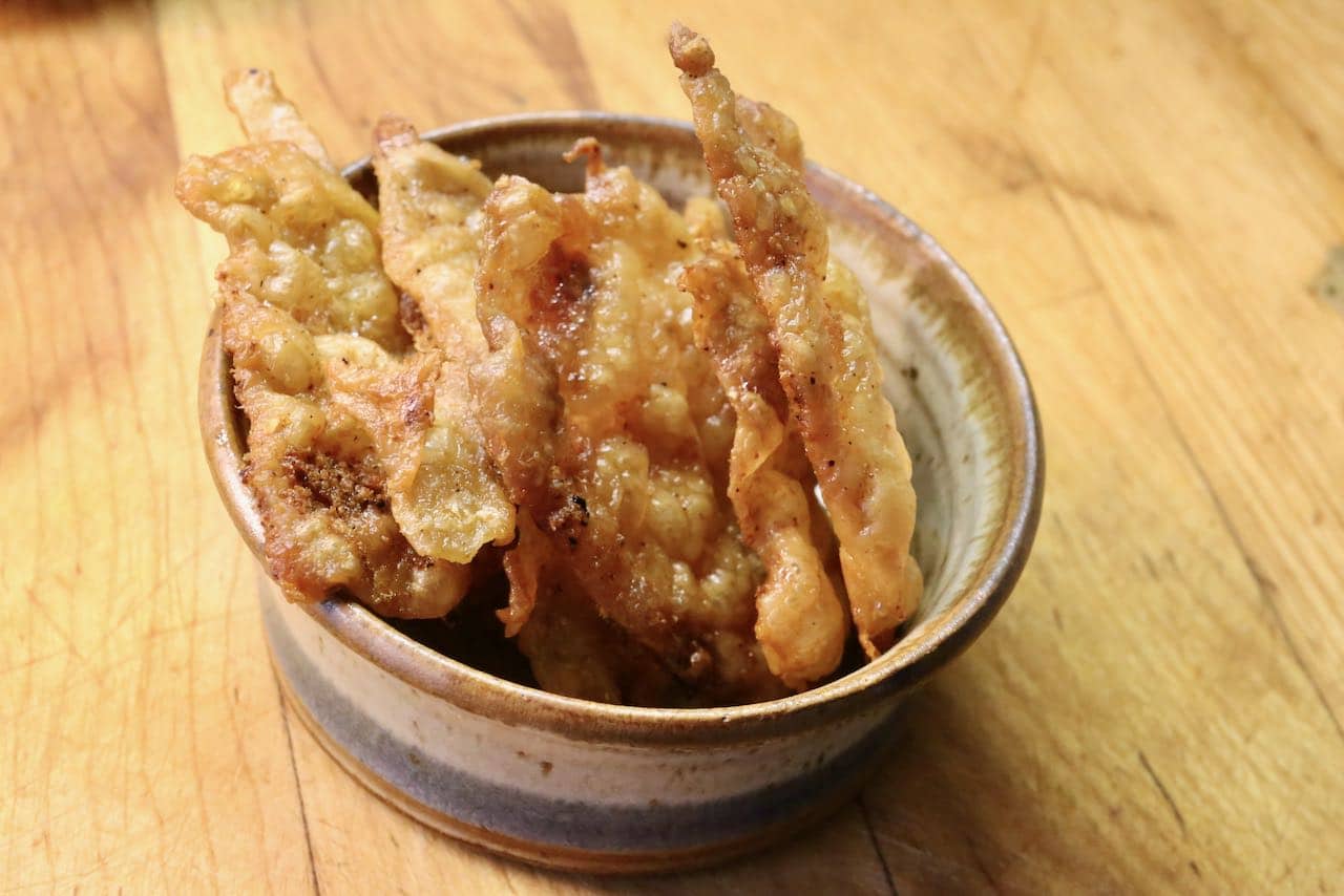 Crispy Chicken Cracklings fresh out of the oven.