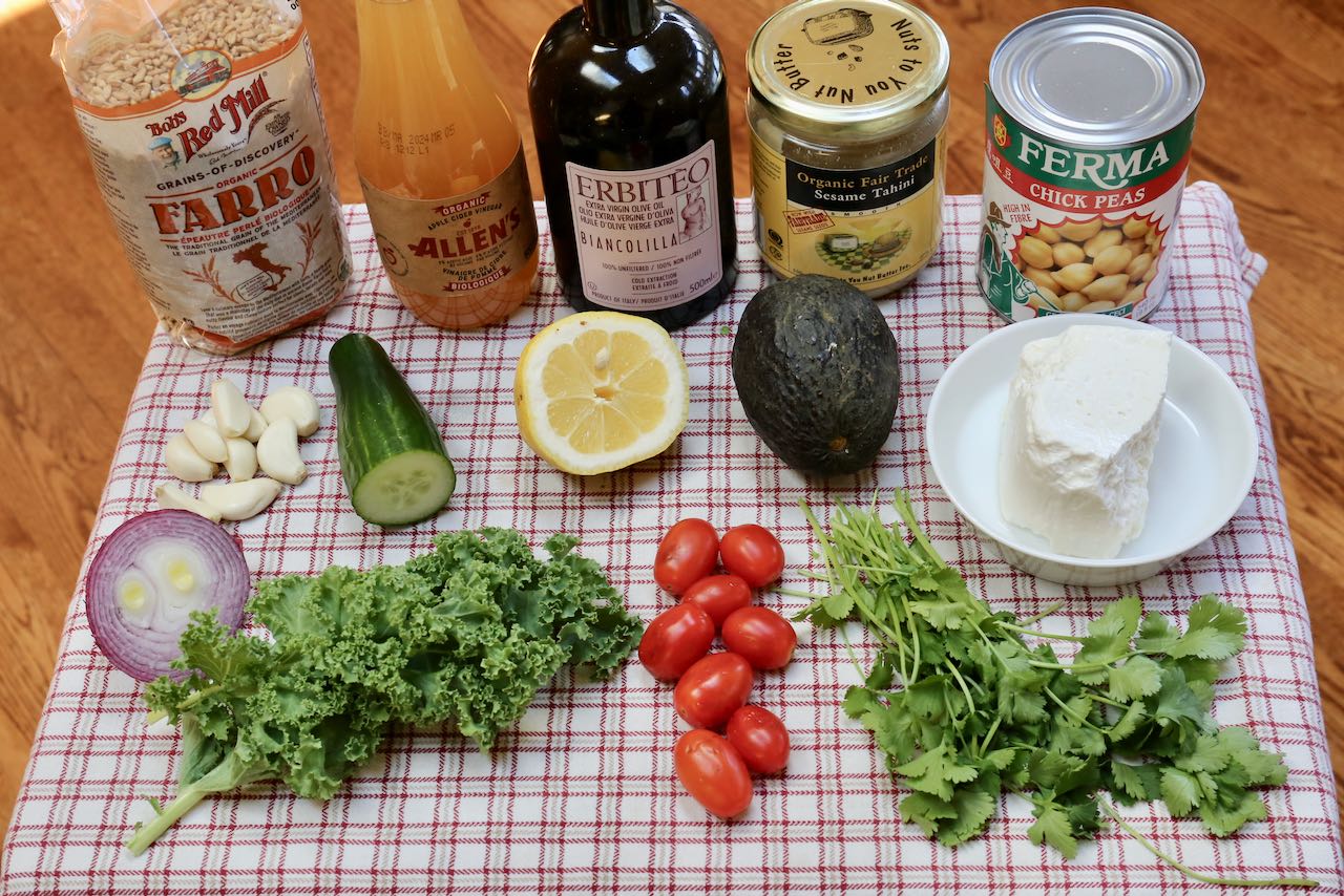 Ingredients you'll need to make Chickpea Avocado Salad.