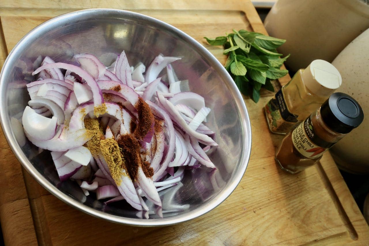 Prepare Indian Onion Salad in a large mixing bowl.