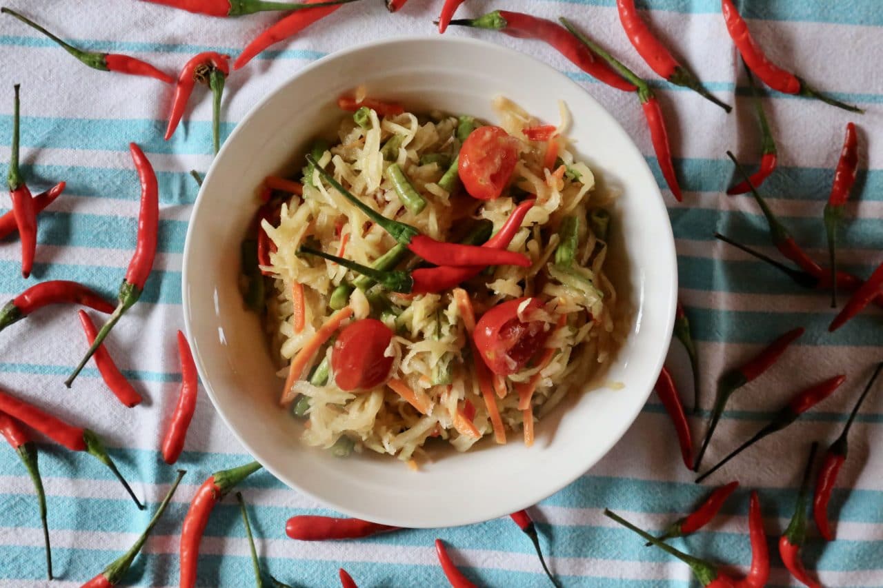Best Laos Papaya Salad Tum Mak Hoong Recipe