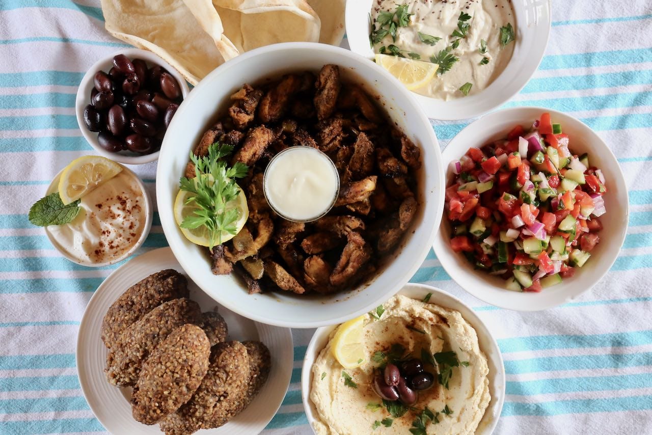Serve a Chicken Shawarma Platter for a fun Middle Eastern dinner party idea.