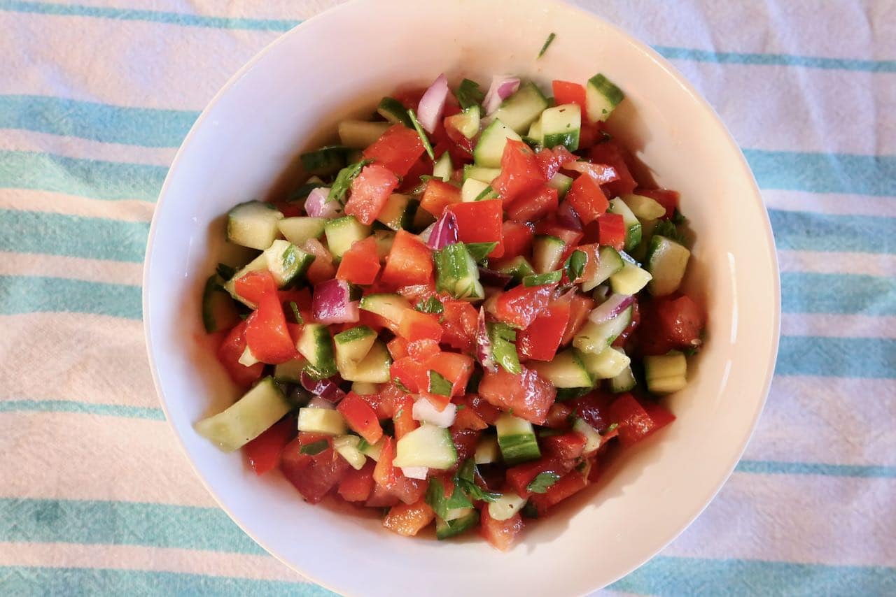 Salata Baladi is the best Egyptian Salad for vegans and vegetarians.