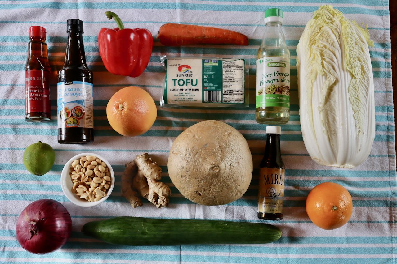 Ingredients you'll need to make the best citrus Singapore Salad.