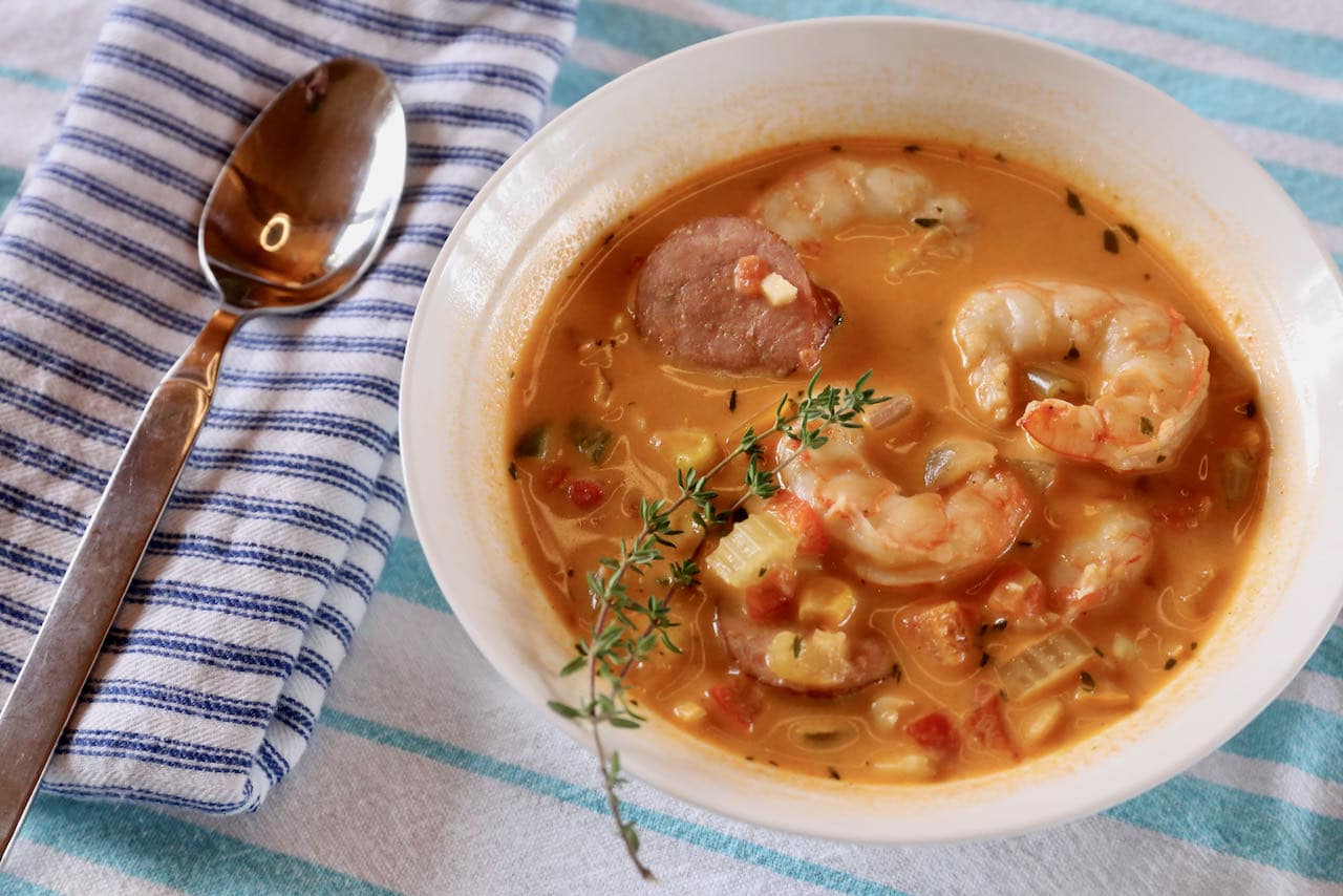 Cajun Cream of Shrimp Soup offers a taste of New Orleans.