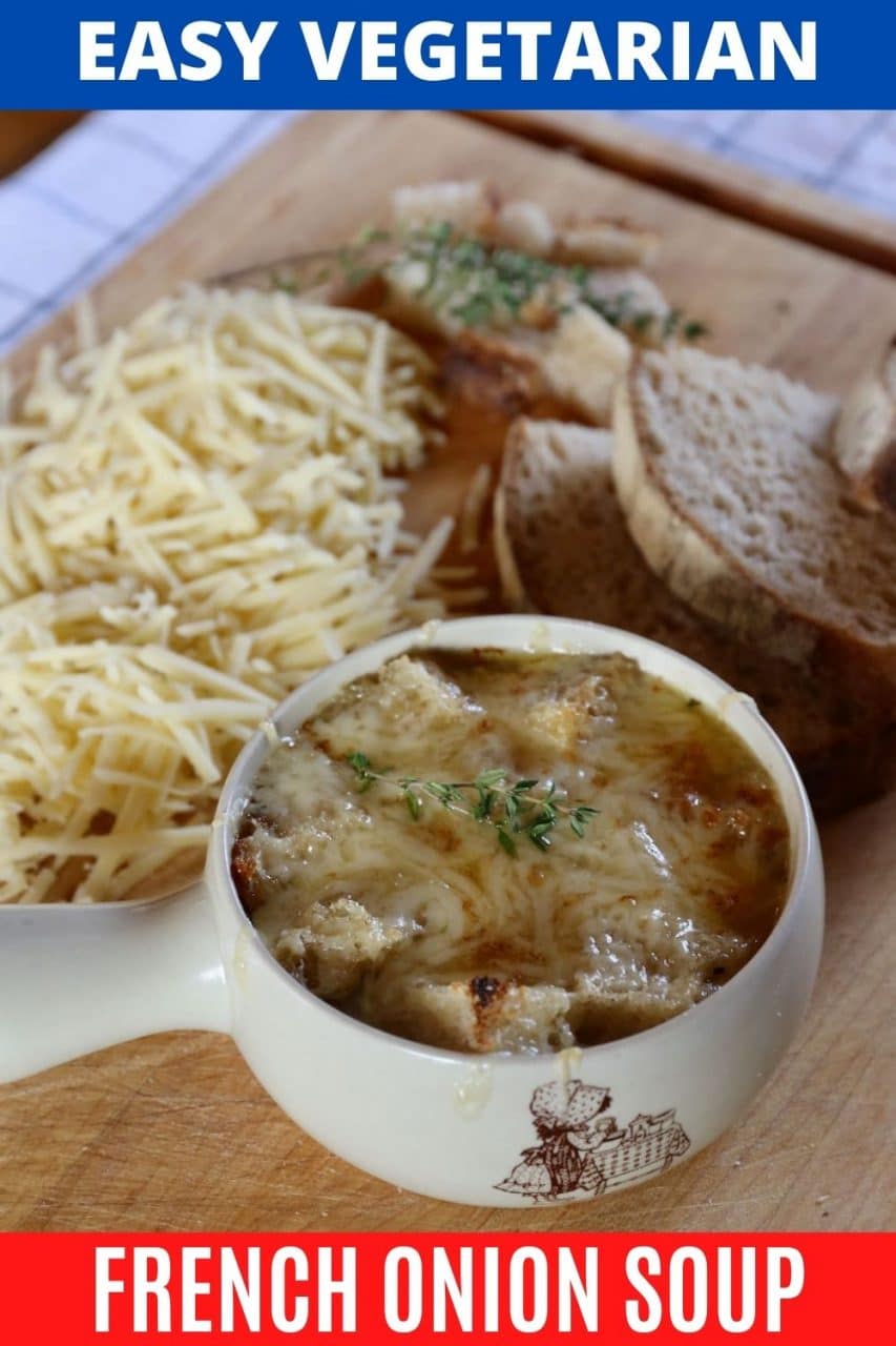 Save our Vegetarian French Onion Soup recipe to Pinterest!