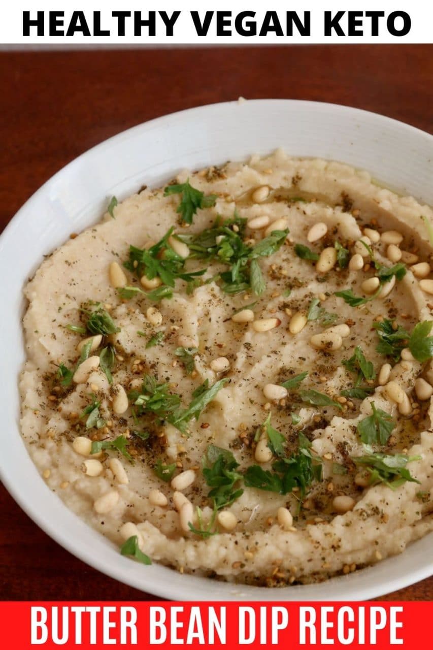 Save our healthy vegetarian Butter Bean Dip recipe to Pinterest!