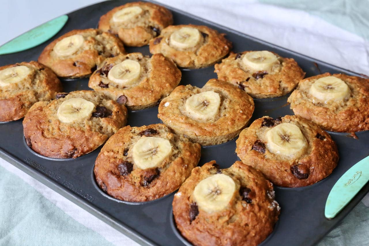 Our Buttermilk Banana Muffins recipe features a soft moist interior and crunchy brown exterior.