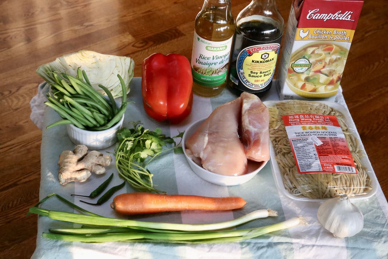 Ingredients you'll need to make our homemade Chicken Manchow Soup recipe.