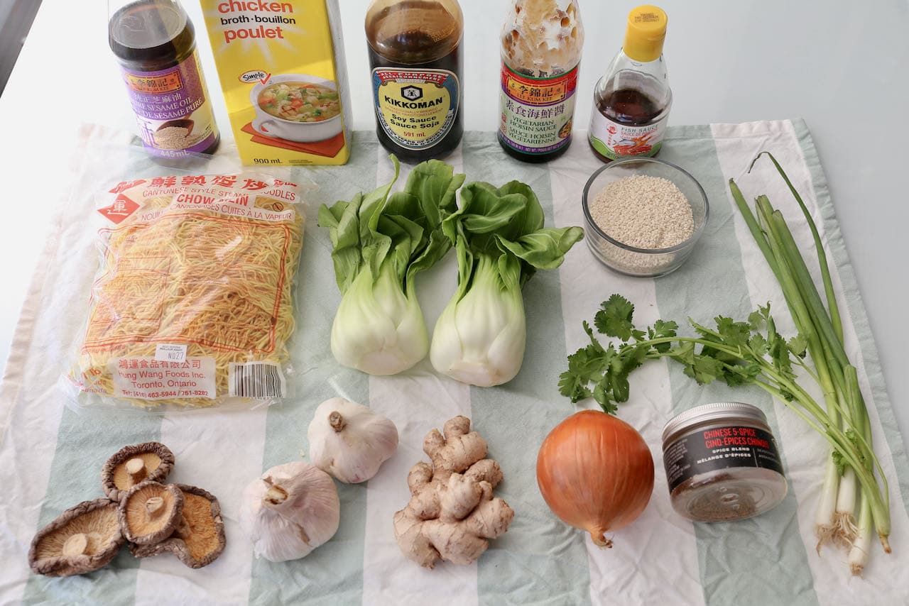 Ingredients you'll need to make our Chinese Ginger Garlic Soup recipe.