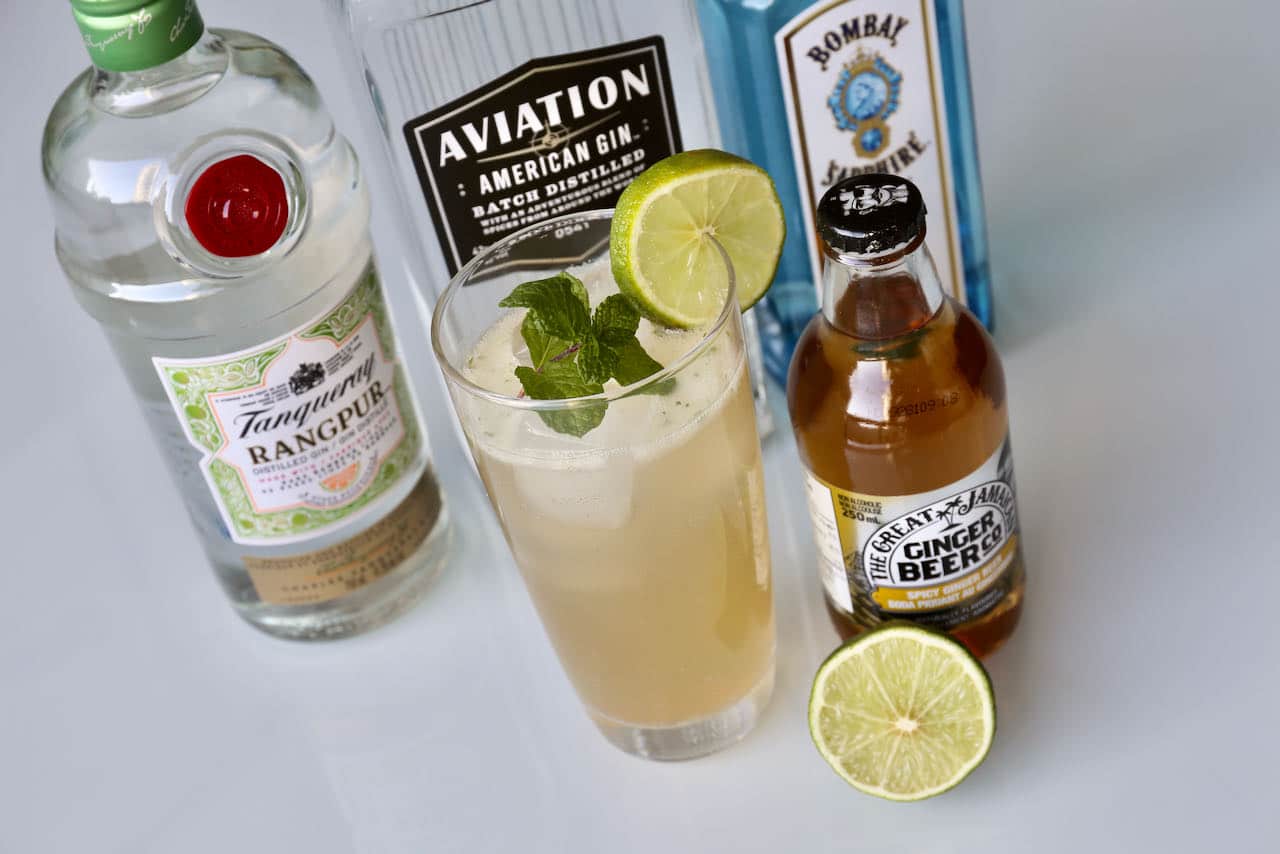 Our easy Gin Moscow Mule recipe features lime, simple syrup and mint.