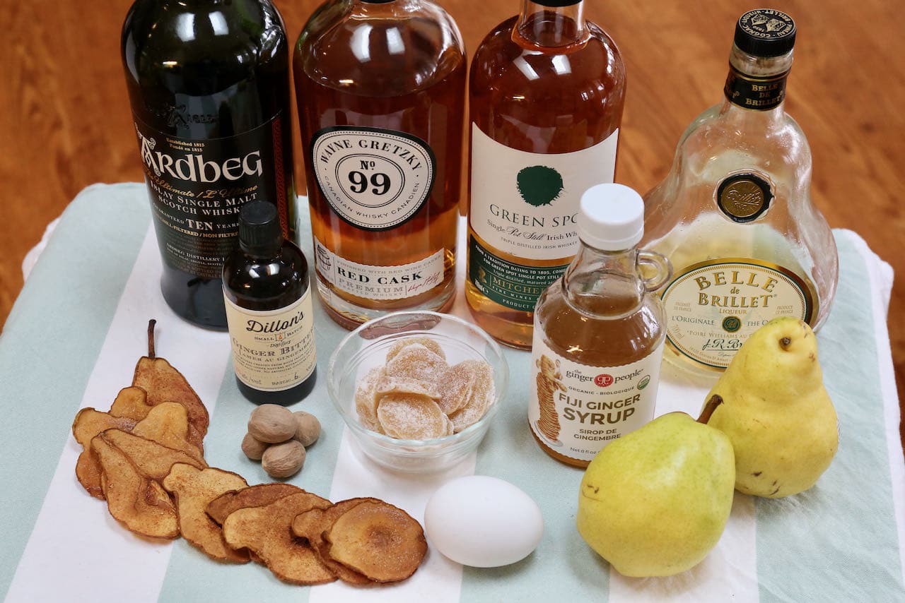 Homemade Pear Cocktail recipe ingredients. 