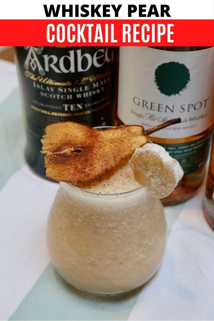 Save our Whiskey Pear Cocktail Drink recipe to Pinterest!