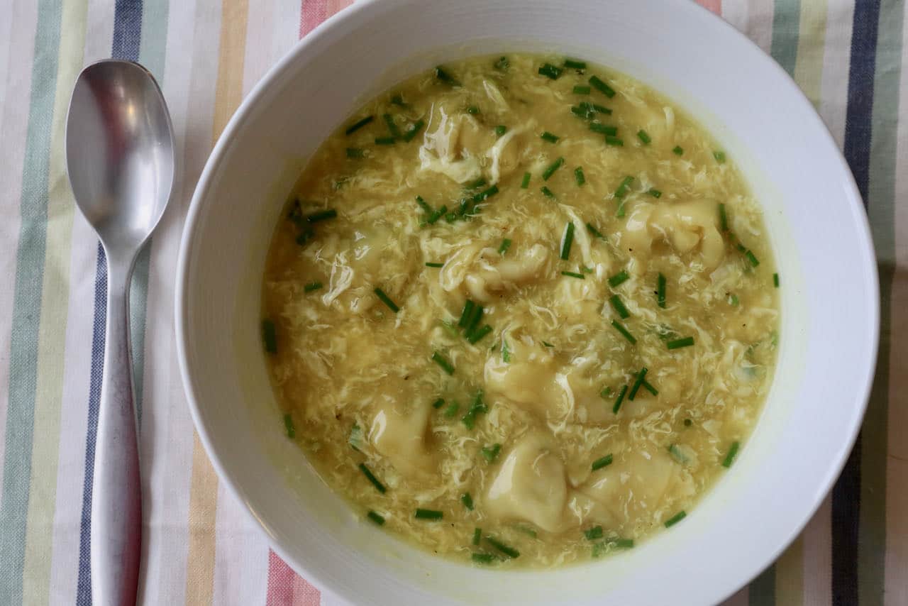 Wonton Egg Drop Soup is the perfect comforting Chinese soup to enjoy on a cold day.