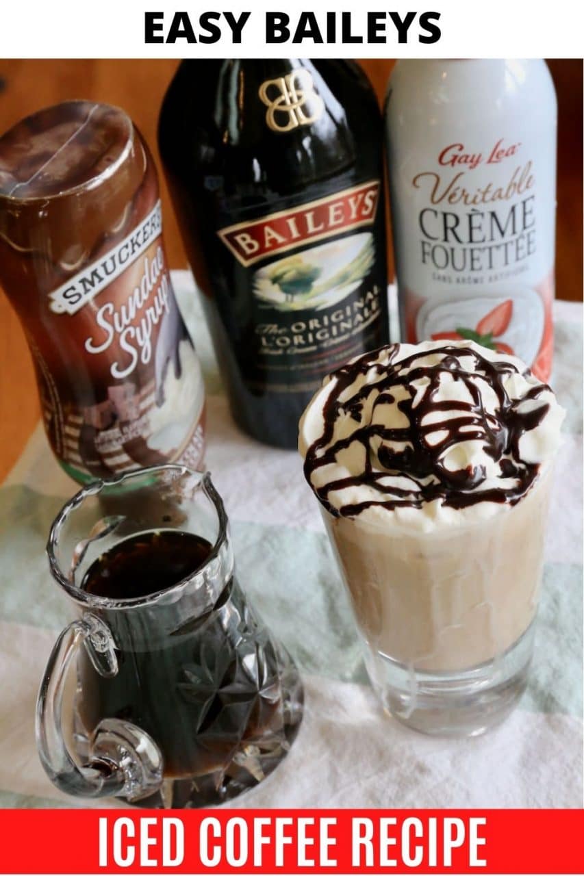 Save our easy homemade Baileys Iced Coffee cocktail recipe to Pinterest!