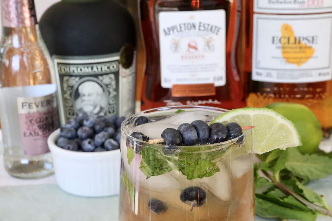Blueberry Blue Mojito Cocktail Drink Recipe