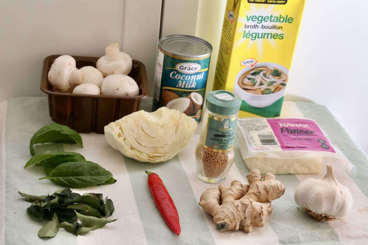Ingredients you'll need to make our Save our creamy vegetarian Paneer Soup recipe.