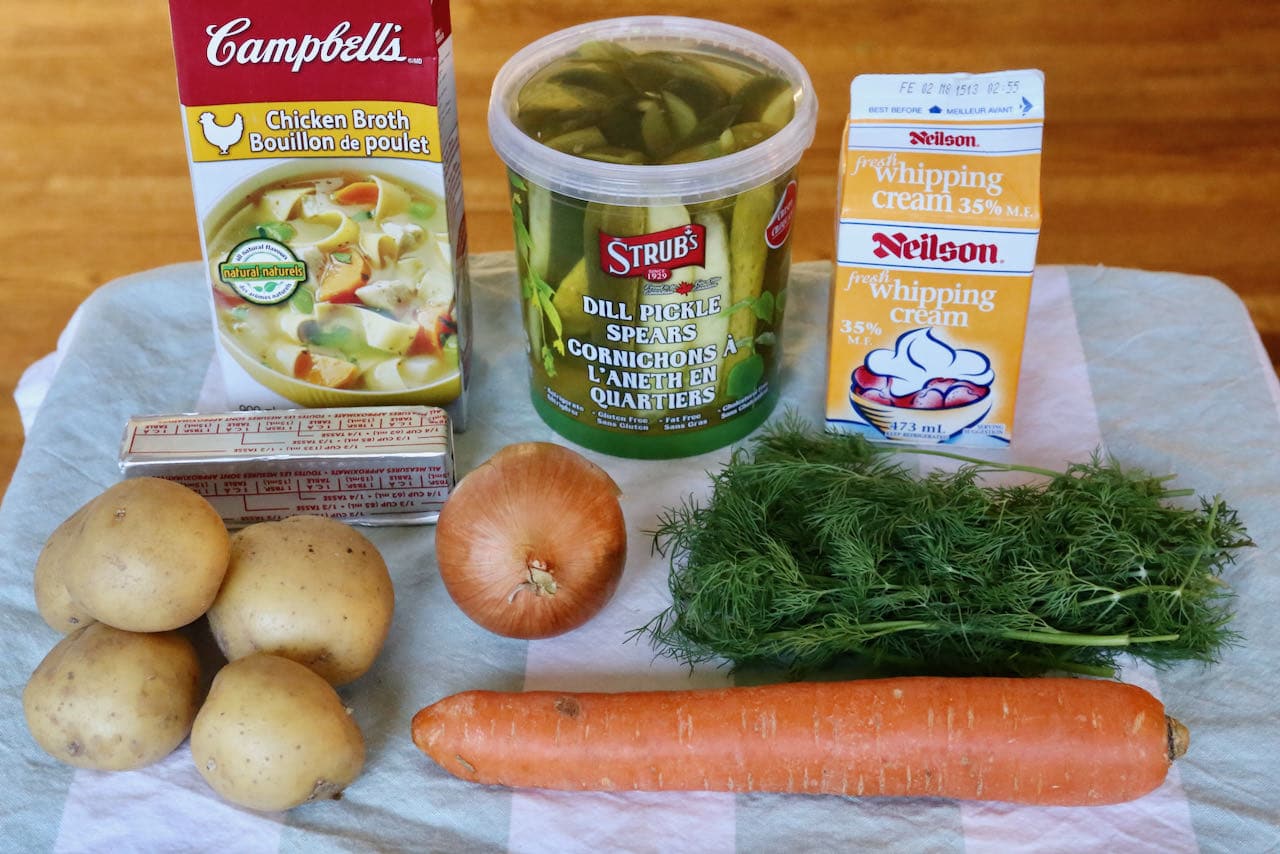 Ingredients you'll need to make our homemade Ogorkowa Zupa recipe.
