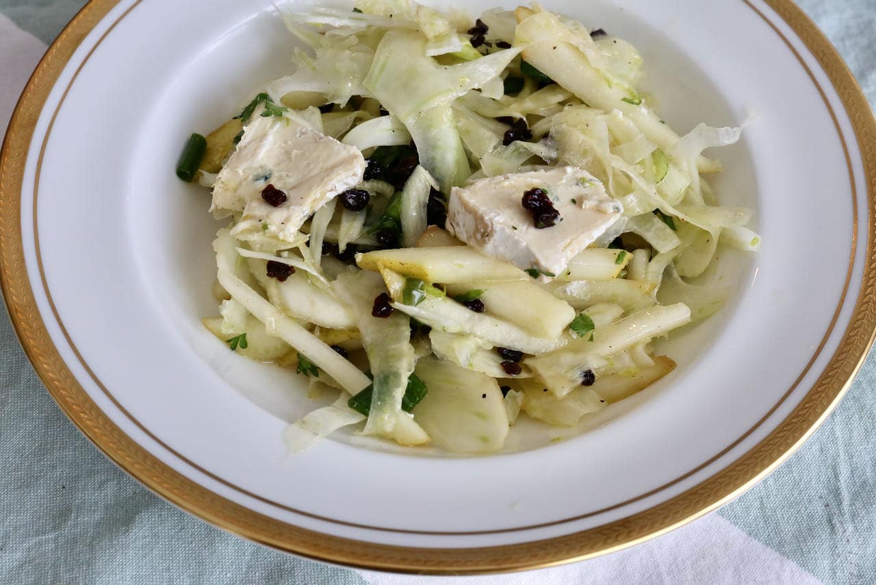 Fennel and Pear make this salad crunchy while Cambozola cheese adds a rich and creamy texture. 