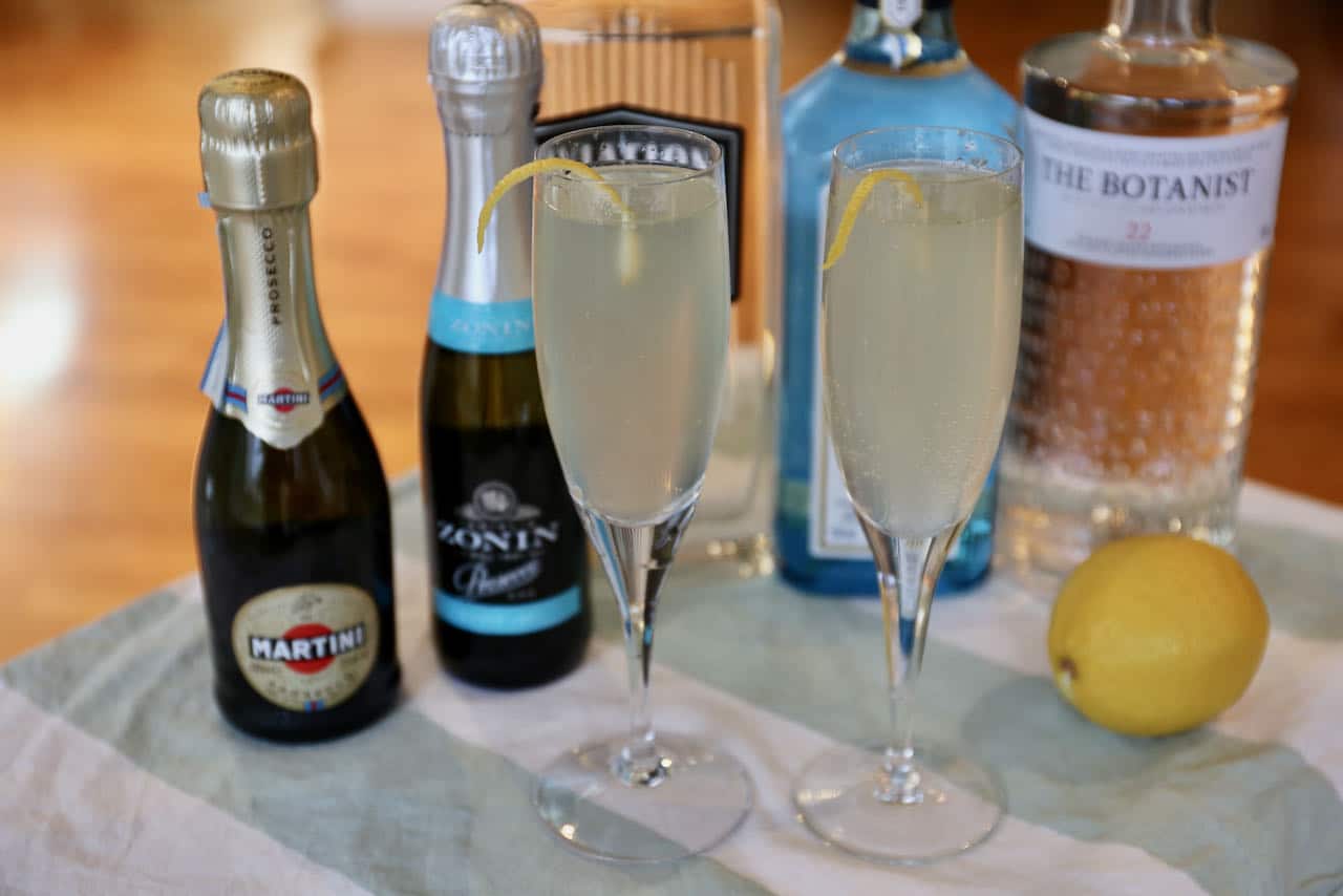 Serve our Prosecco and Gin Cocktail in champagne flutes for a refreshing celebratory drink idea.