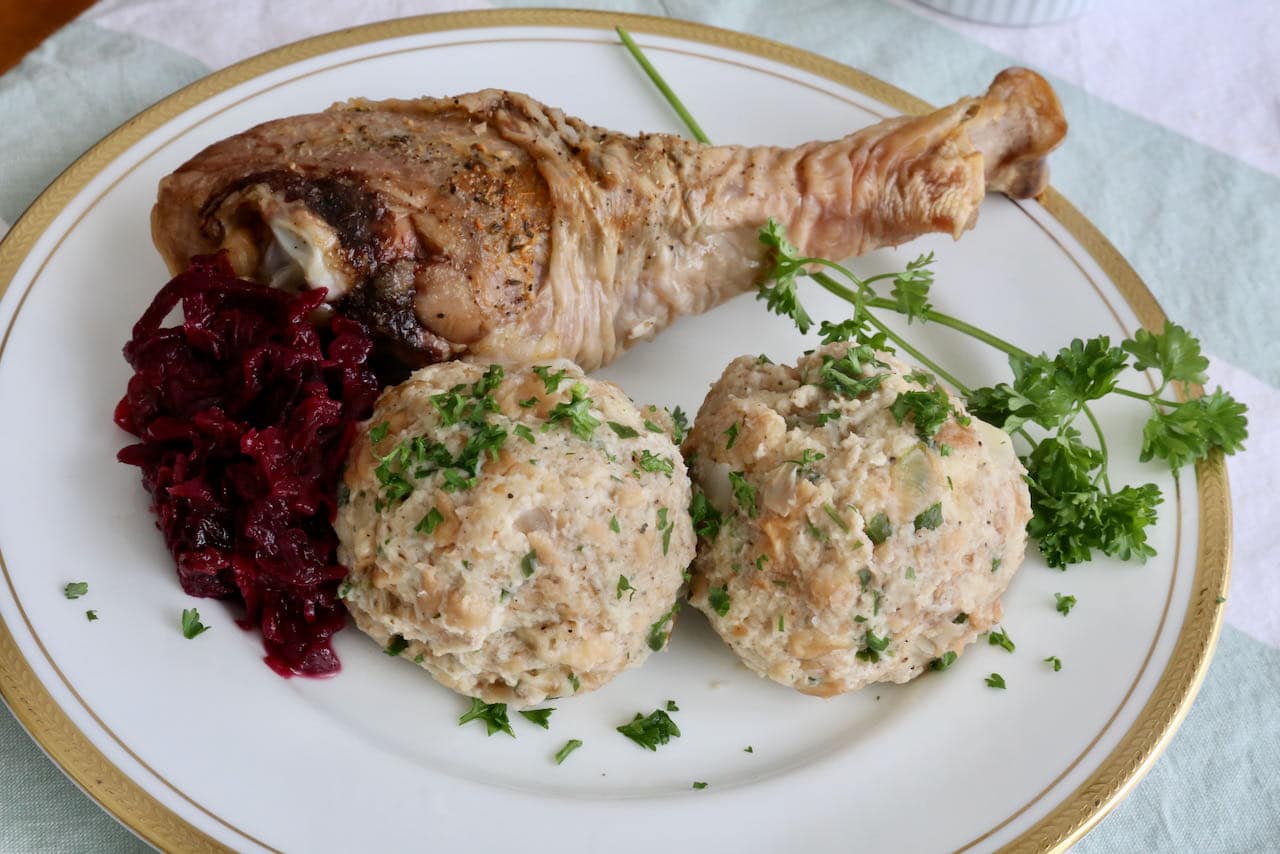 Semmelknödel is a popular side dish in Bavaria for Christmas dinner.