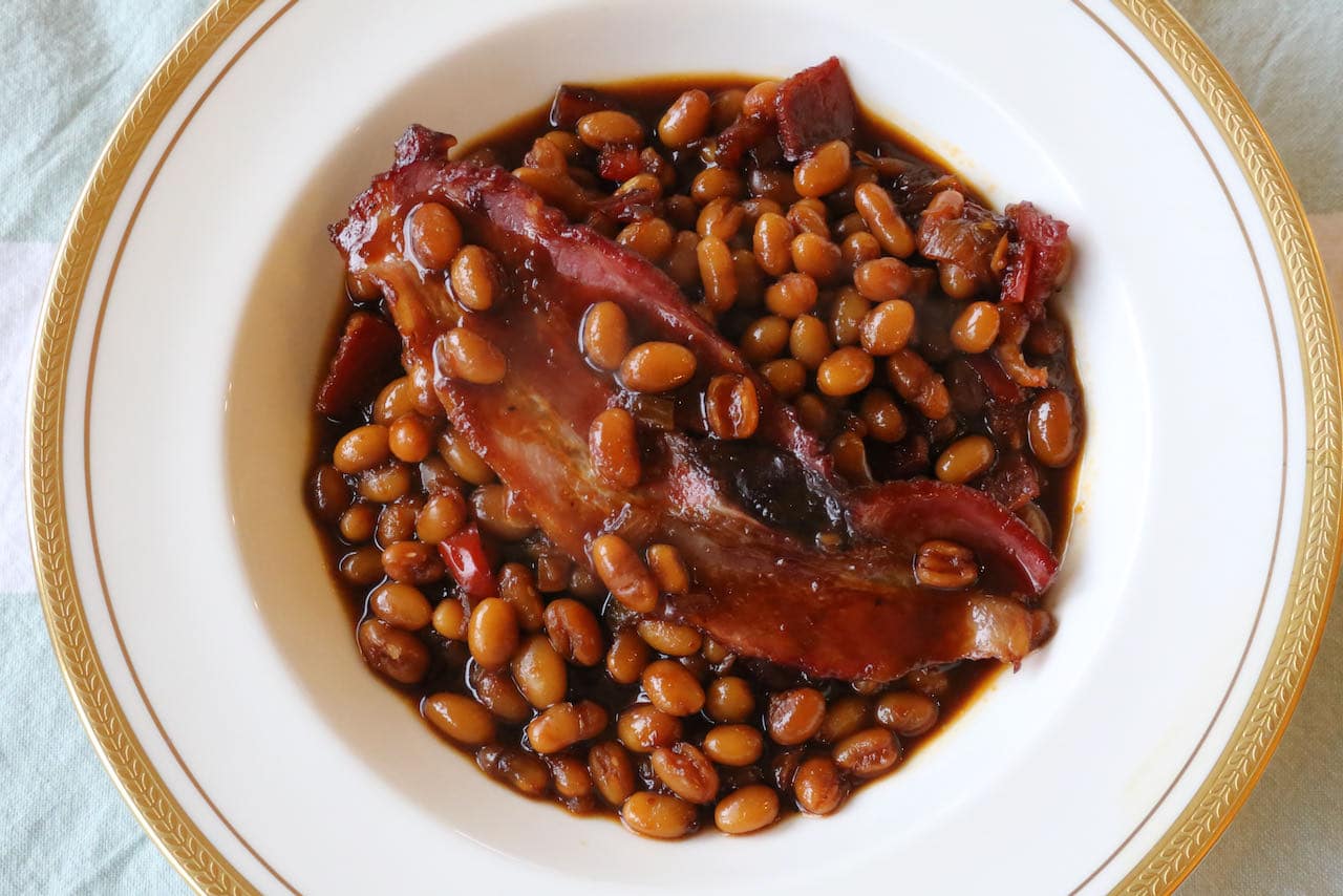 Southern Smoked Baked Beans with Bacon.
