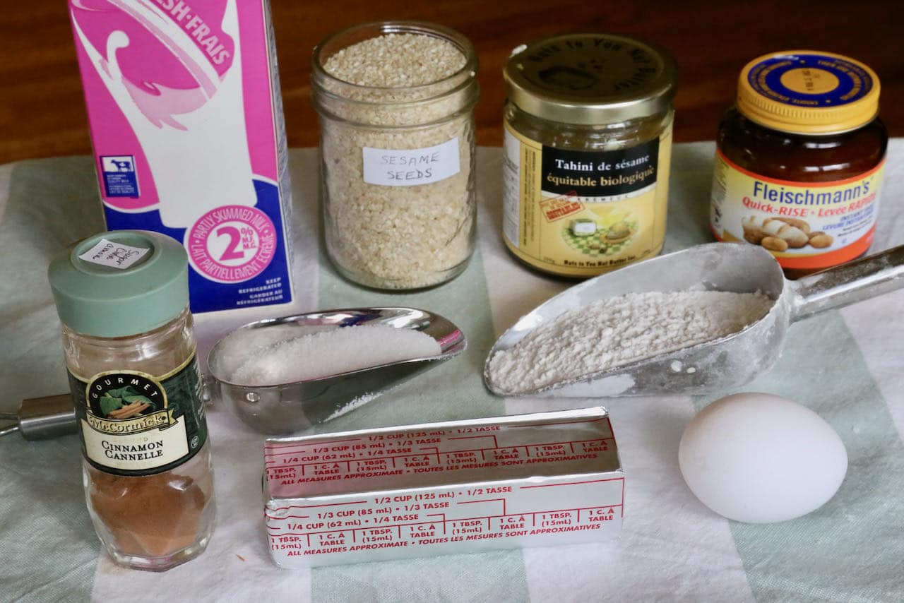 Sesame Tahini Rolls recipe ingredients. 