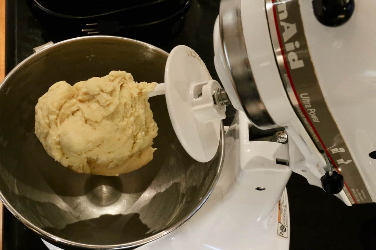 Form the dough using a hook attachement with your stand mixer.