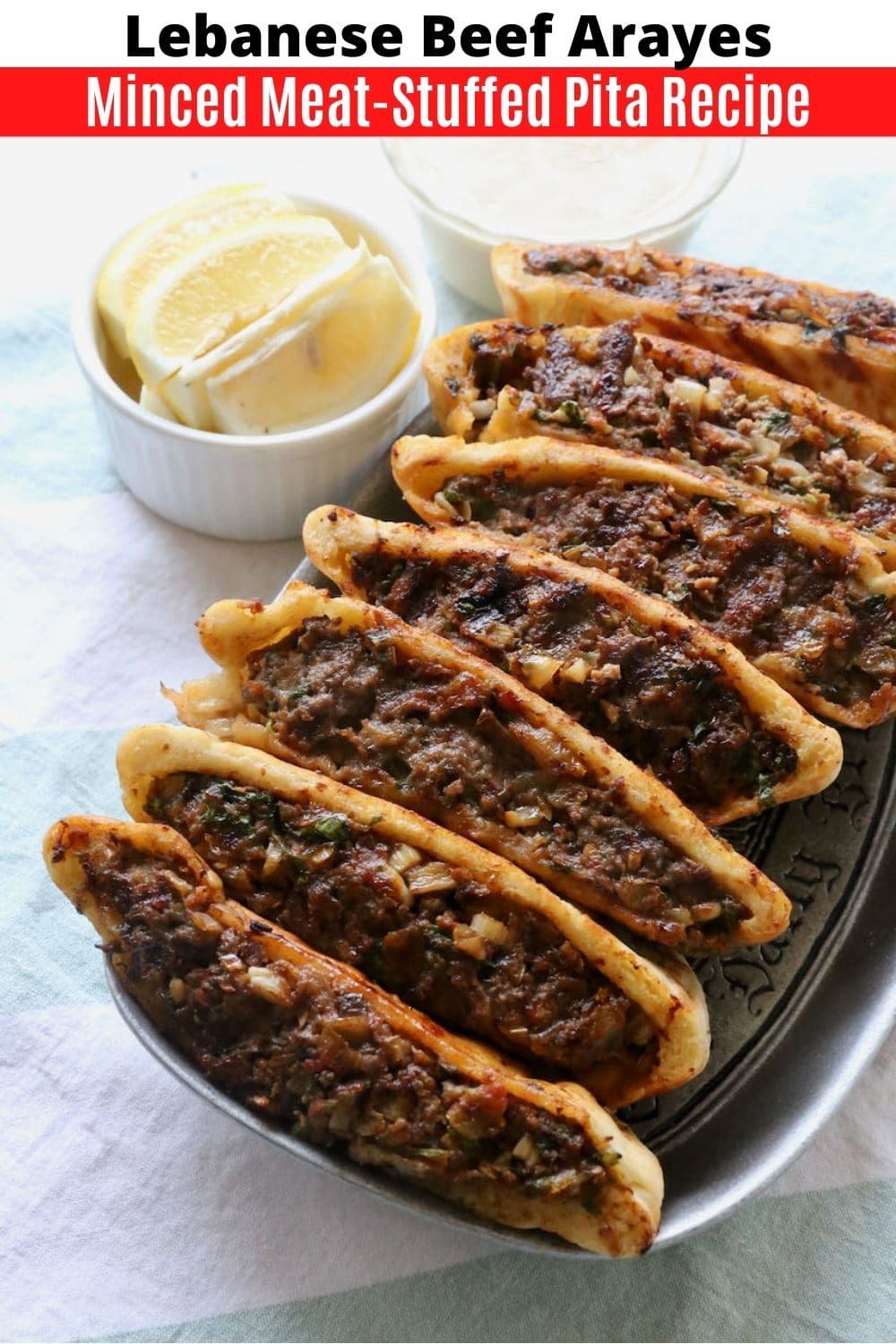 Lebanese Spiced Minced Beef Stuffed Pita Arayes Recipe - dobbernationLOVES