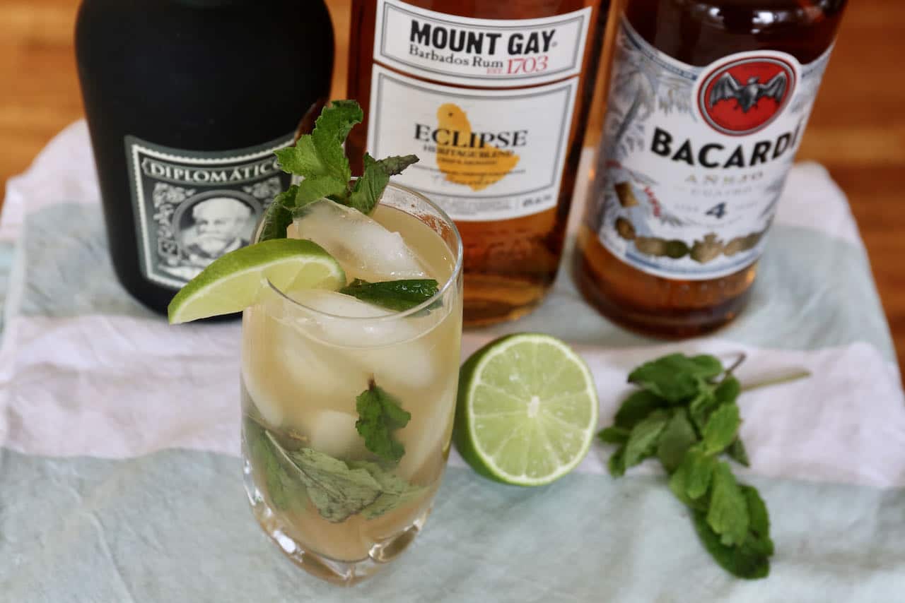 Our Dark Rum Mojito is a rift on the classic Cuban highball cocktail.